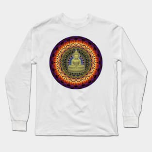 Prismatic Buddha Meditating Zen - Mandala Long Sleeve T-Shirt